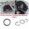 Dashboard Trument Panel Clock Stopwatch Ring Circle Cover For Porsche 718 Cayman Boxster 2017 -  Carbon Fiber Accessories