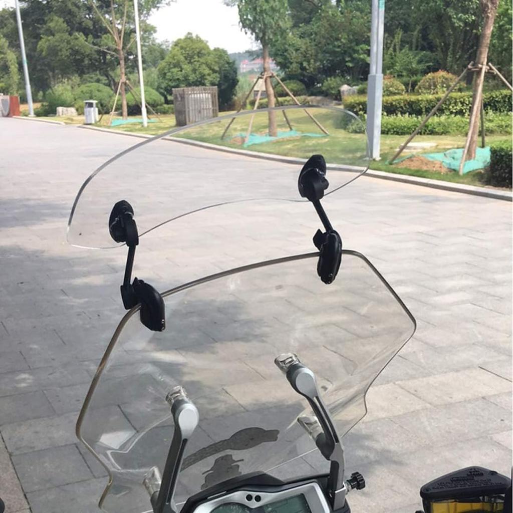 ZCJSZP Universal 130mm*360mm Windshield Adjustable Clip Motorcycle Extension Windshield Adjustable Clip-on Screen Windshield Windscreen Glass Spoiler