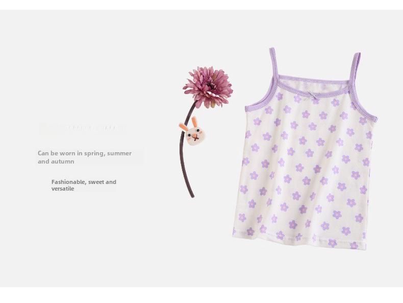 Girls' Cotton Summer Vest - Soft Korean Sling for Children