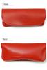 Shinshu Tochigi Leather Eyeglass Made in Eyeglass Sunglasses for Men and Genuine Tanned Made in Torigi Red [Prof Line] Case, Japan, Soft, Large, Case,