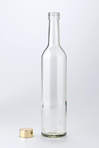 Slim Glass Wine Bottles, 500ml, Clear, Set of 3, Storage, Refillable, Made in Japan, GLASS BOTTLE BO500PGFG3