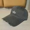 Alo Letter Baseball Hat Embroidered Baseball Cap Men And Women Spring And Summer Wide Brim Cap Showing Small Face