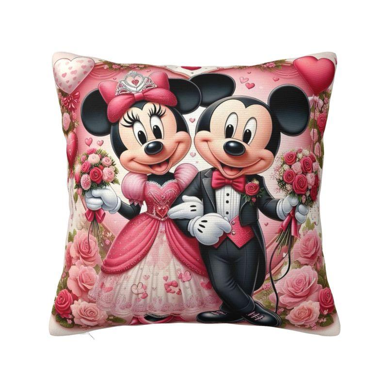 Disney Cartoon Minnie Mouse Cushion Covers Polyester Anime Throw Pillow Case for Sofa Car Square Pillowcase Bedroom Decoration