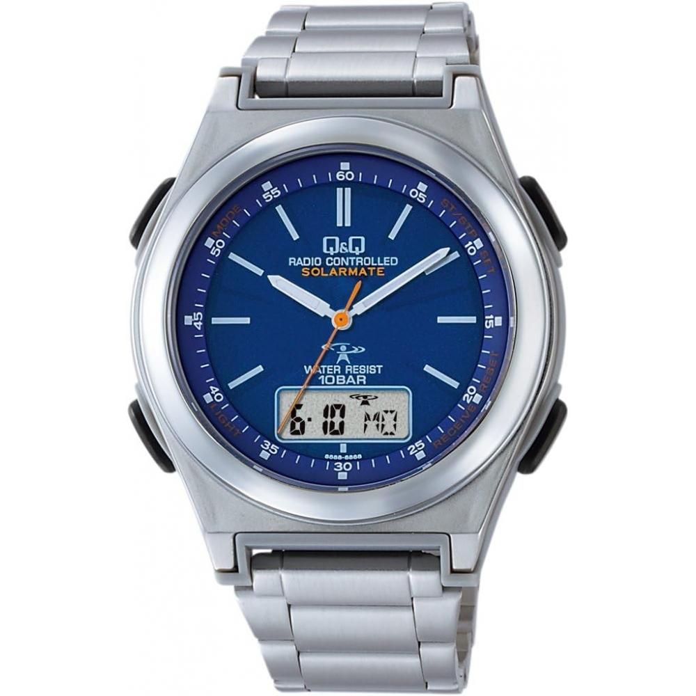 

[Citizen QQ] Часы CITIZEN QQ с радиоволнами, аналоговым браслетом на солнечной батарее, водонепроницаемые, 10 АТМ, цифровой календарь, дисплей, синий MD10 212