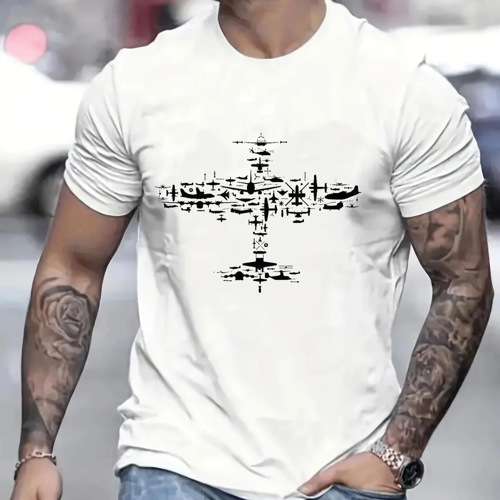 Fighter Plane Harajuku T Shirt Fashion 2024 Men Clothing Oversized Graphic T Shirt Mens Clothes Unisex Shirts Chemise Homme