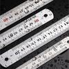 Stainless Steel Ruler with Inches Centimeters Scales Math Measuring Ruler Geometry Drafting Tool for Drawing Drafting