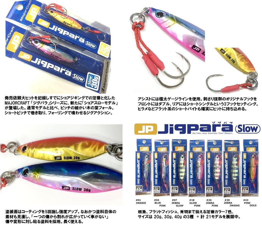 Major Craft Lure Metal Jig Jigpara Shore Slow Model 40g Glow Pink #18 JPSLOW-40