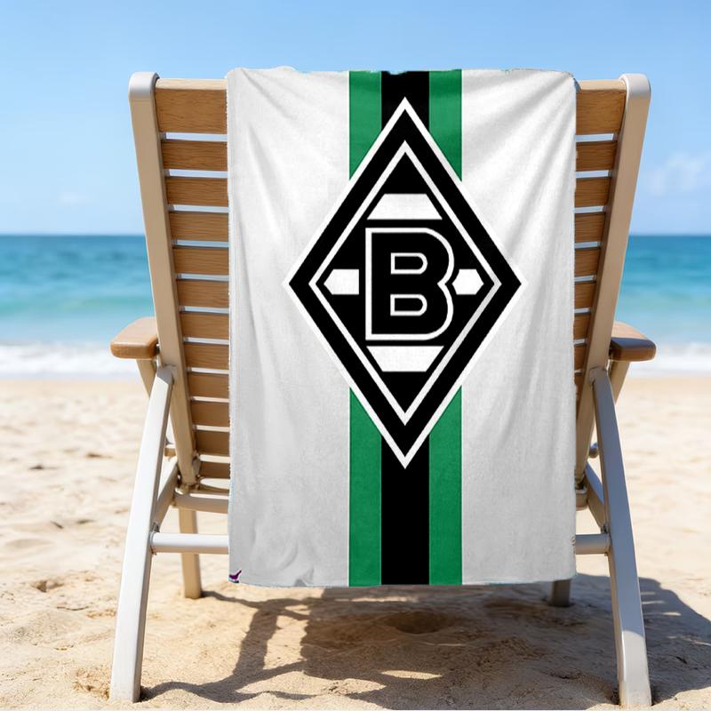Grün Schwarz Borussia Strandtuch - Weiche, Saugfähige Mikrofaser, Leicht, Ideal für Den Strand, Partys, Reisen, Camping Fanartikel
