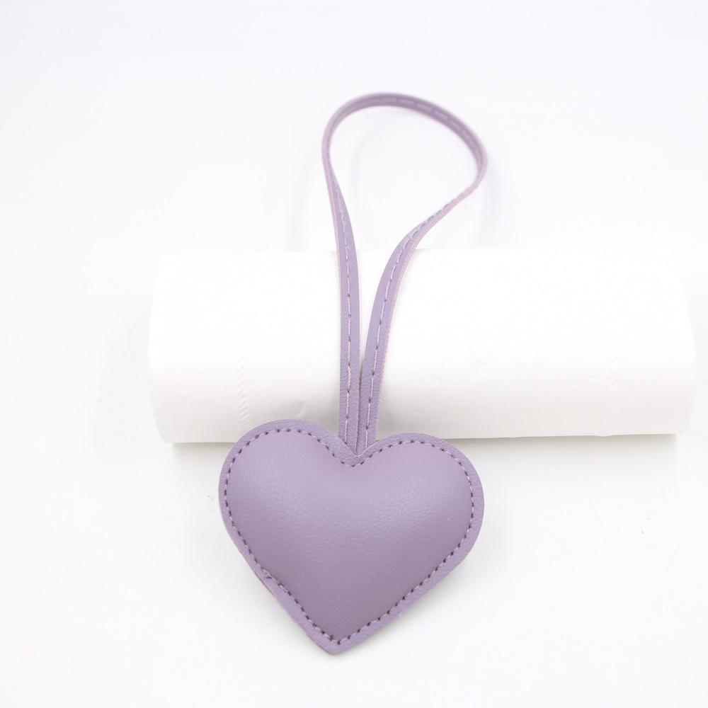 Luggage Leather Heart-shaped Hanging Rope Knotted Hanging Pendant Leather Cotton Filled Peach Heart Bag Decorative Accessories