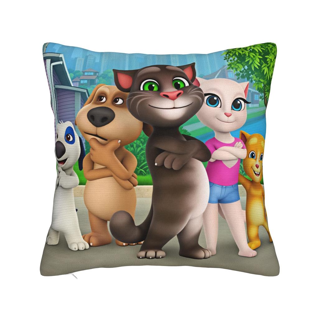 Game T-Talking T-Tom And F-Friends Pillow Cover Comfy Cushion Cover Morden Pillow Case For Sofa Couch Bed Living Room