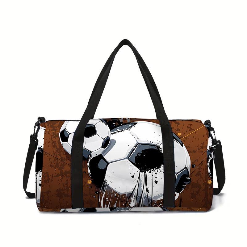 Klassischer Fußball 3D-Druck Große Kapazität Reisetaschen Tonnenform Umhängetasche Jungen Mädchen Outdoor Sporttaschen Fitnessstudio Yoga Tasche
