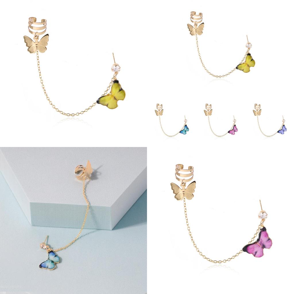 Elegant Alloy Butterfly Chain Earrings Perfect For Gifts And Occasions
