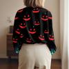 Damen Hemd Bluse Halloween Print Knopf Langarm Lässig Basic Hemdkragen Regulär Top