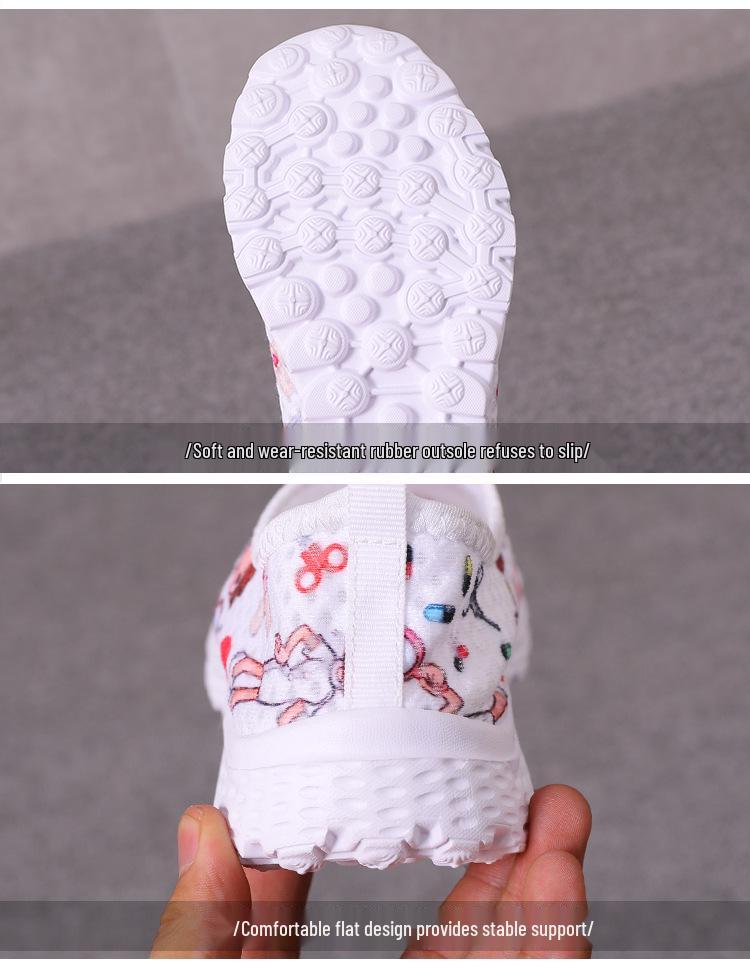 Women's Plus Size Cartoon Flats, Round Toe, Low-Cut, Size 43, Flat Heel - Casual Shoes In Stock