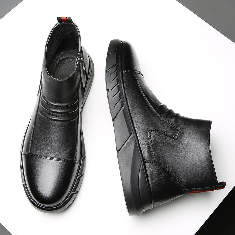 Herbst- und Winter Herrenstiefel Schneestiefel Freizeitschuhe Herren Reißverschluss Workwear Schuhe Herren Chelsea Kurzstiefel