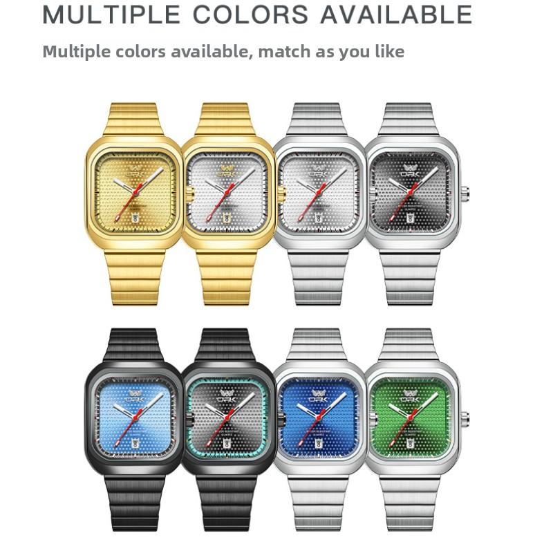 OPK Brand Watch Square Steel Belt Men's Watch Luminous Waterproof Single Calendar Quartz Watch Men's Watch