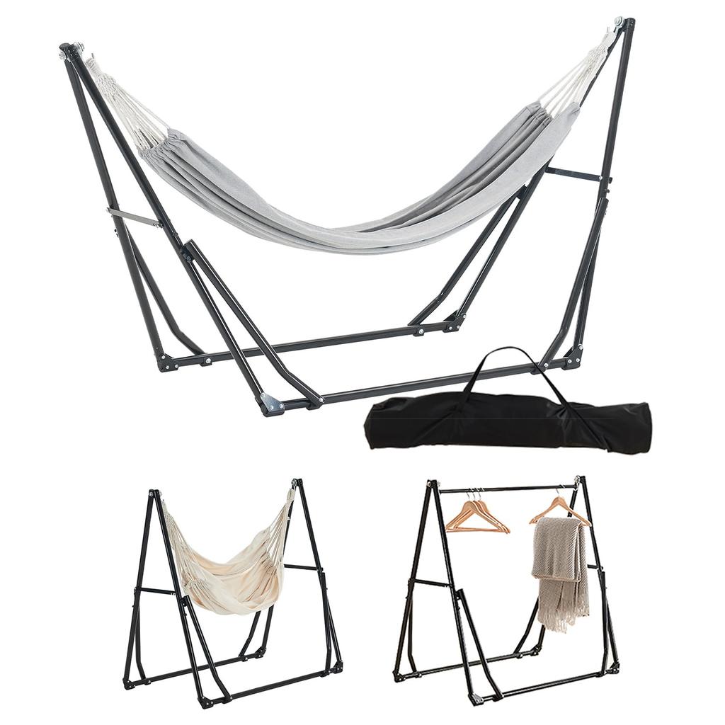 PEFEK Comes with Storage Easy To Load Capacity Height Hammock Chair Hammock White Hammock, Freestanding, Bag, 3-Way, Foldable, Assemble, 200kg,