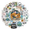 10/30/50pcs Outdoor Travel Cartoon Stickers World Map Landscape Decals DIY Laptop Journal Notebook Holiday Vacation Sticker Pack