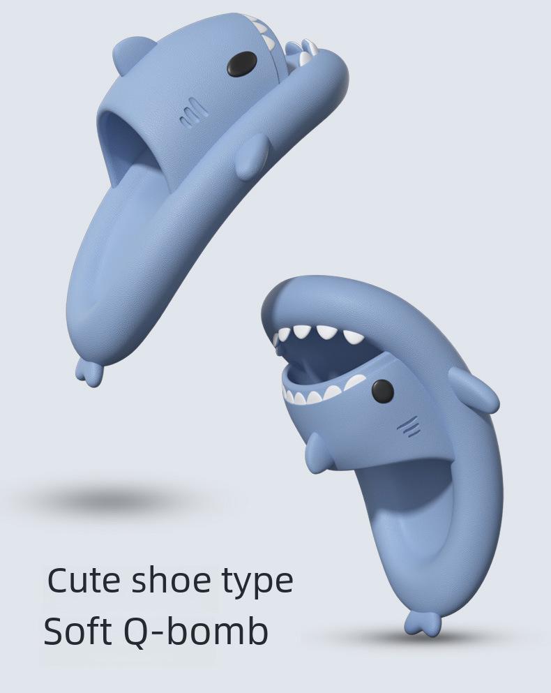 Haifisch-Slipper mit dicker Sohle: Lustige Cartoon-Hausschuhe für Männer & Frauen, Sommer-Schuhwerk für drinnen/draußen