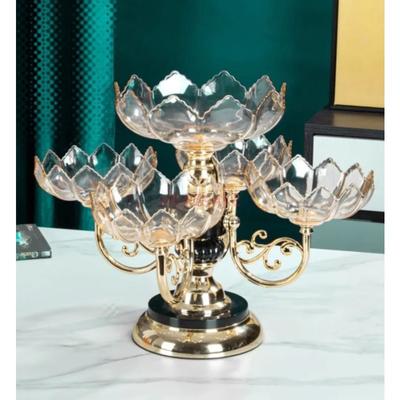 Assiette de fruits et de fruits secs, salon de la maison, table basse, bonbons, assiette de fruits en cristal multicouche, haut de gamme