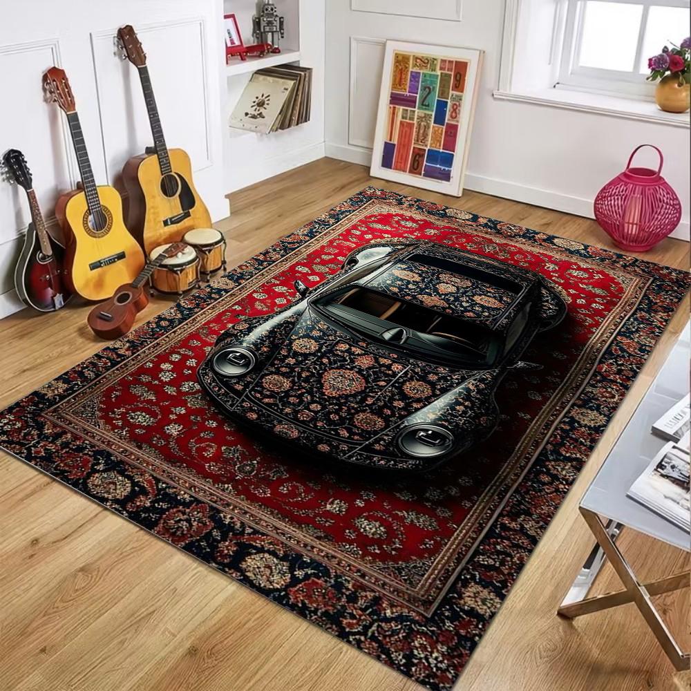 

Vintage Car Pattern Rug Living Room Bedroom Carpet Artistic Ethnic Print Design Soft Durable Home Decor Unique Stylish Styles 40x60cm