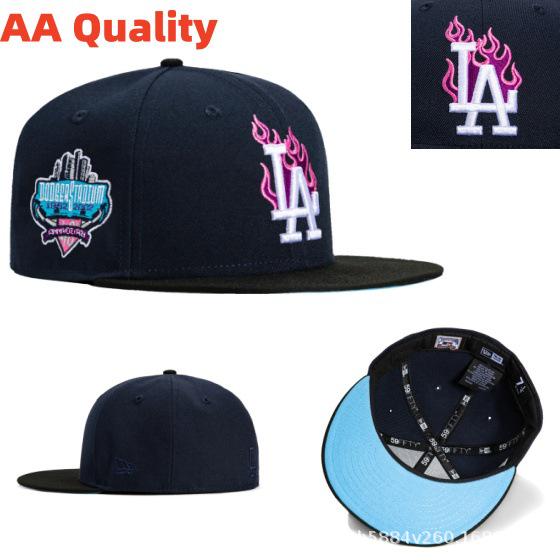 American Baseball Flat Brim Cap – LA Dodgers, NY Yankees, BOS Sox Embroidered Design, All Sizes