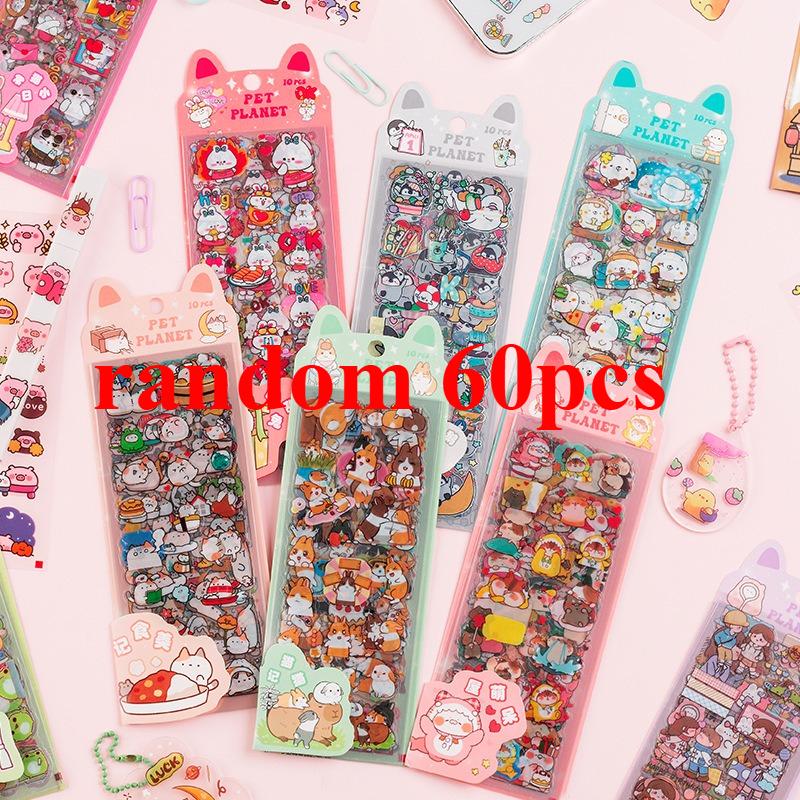 Pet Planet Series Waterproof Pvc Children'S Creative Stickers, Cartoon Cute Stickers, Planner Material Package Gifts