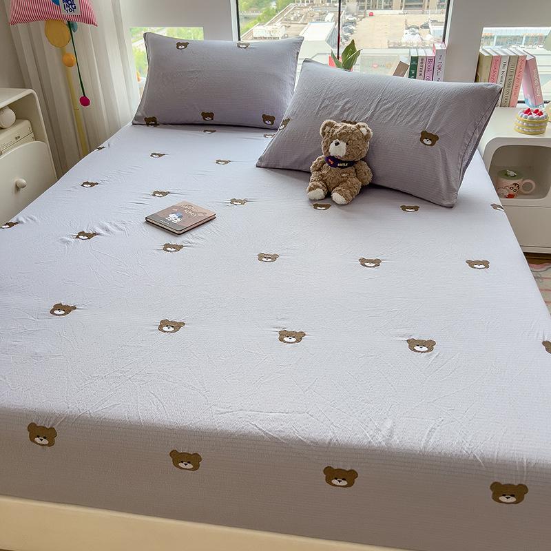 New Style Fitted Sheet Single Piece Embroidered Design Fitted Sheet Cover All-inclusive Non-slip Sheets Dormitory Single Fitted Sheet