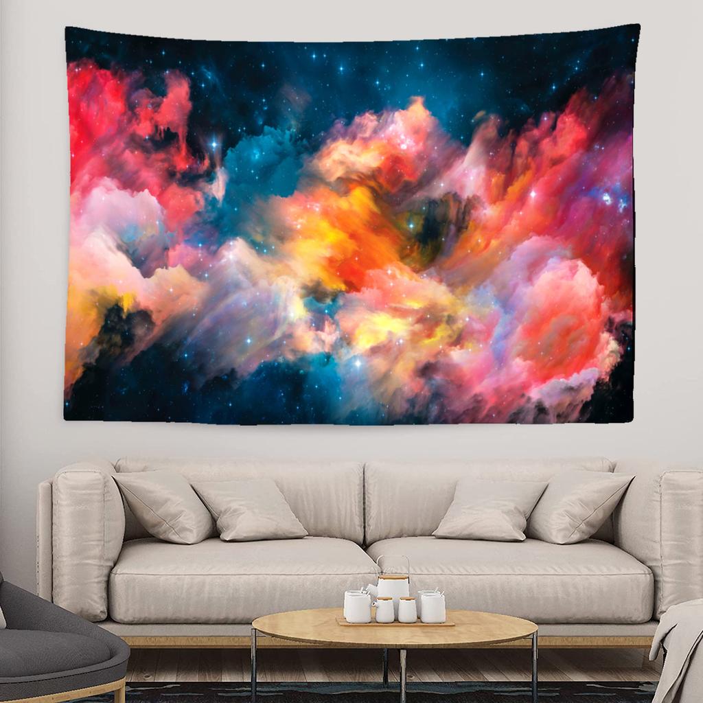 Starry Sky Galaxy Tapestry Fantasy Cloud Cover Wall Hanging Bohemian Hippie Witchcraft Art Dormitory Decoration