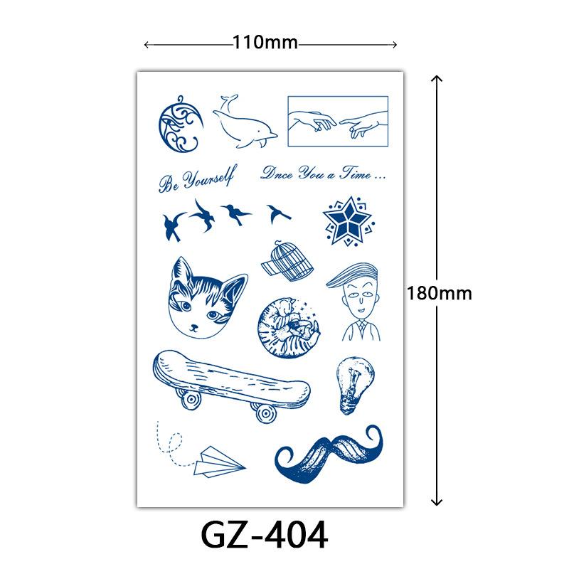 Autocolante Tatuaj Herbal, Autocolante Tatuaj cu Suc, Autocolante Tatuaj Semi-Permanent cu Litere Englezești Tatuaj