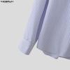 INCERUN Men Lapel Neck Long Sleeve Striped Button Up Casual Shirts Tops