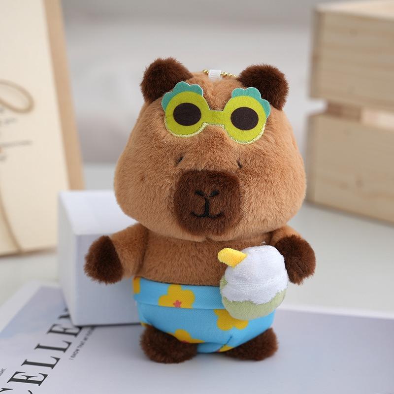 Cute Cartoon Capybara Pendant Plush Toy Doll Bag Hanging Ornament Cute Kapila Keychain Doll Ornament Car Pendant Children's Gift