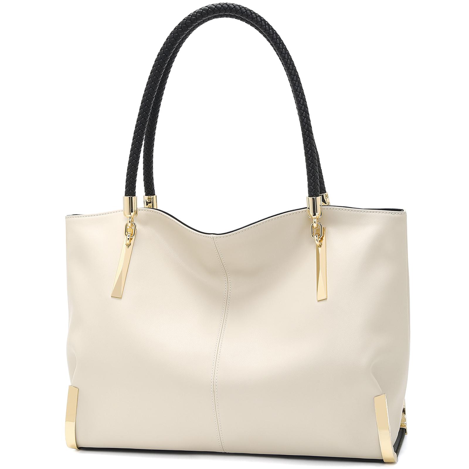 

FOXER Minimalist Mommy Bag Split Leather Women Elegant Shoulder Bag Large Capacity Lady Commuter Handbag for Daily & Office Use