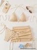 2026 European-American Fashion: Sexy Solid Color Bikini, 3-Piece Triangle Bottom Swimwear for Women