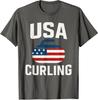 Curling USA Team Winter Sports Printed Design USA Unisex T-Shirt