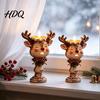 Festive Indoor Tabletop Ornaments Christmas Tealight Candle Holder for Home Decor Santa/Tree/Snowman/Deer/Nutcracker Holders Candlestick Table