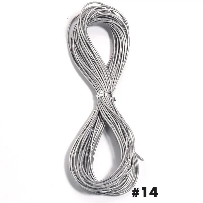 10 yardas Cuerda Redonda de Cuero Diámetro 1.5mm Cordón de Cuero Genuino de Colores Accesorios de Ropa DIY Artesanía en Cuero Materiales Hechos a Mano