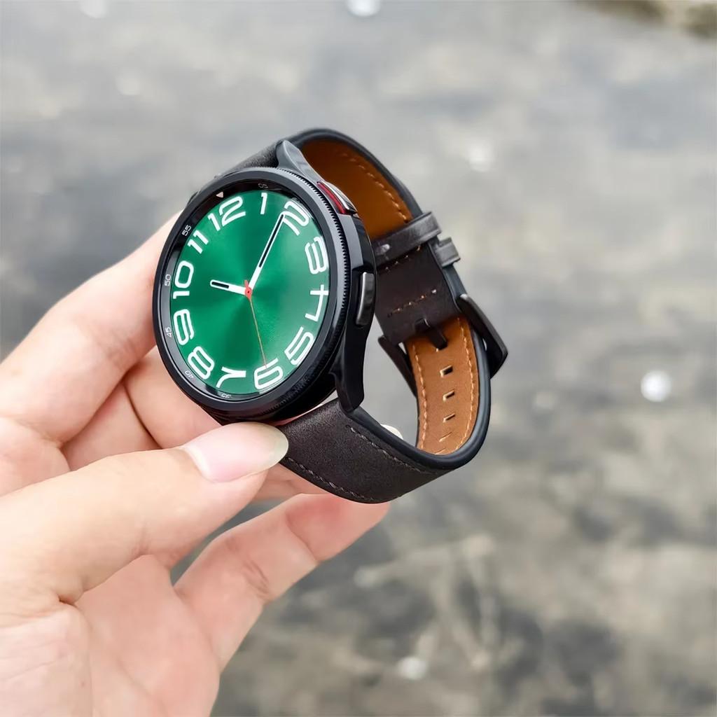 20mm 22mm Leather Strap for Redmi Watch 5 / 3 Active Lite Soft Business Wristband Strap for Samsung Galaxy Watch 7 6 5 4 Classic