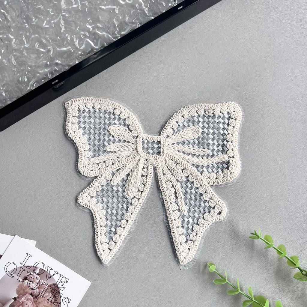 Stylish And Exquisite Organza Sequined Cotton Thread Bow Patch Clothing T-Shirt Top Sweater Decorative Cloth Sticker Accessories