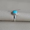 Oval Turquoise Ring: Handmade 925 Sterling Silver Boho Ring