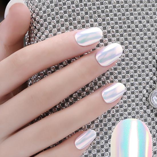 3g Glitter Holographic Rainbow Nail Art Powder Mirrr Pigment s mini štětečkem