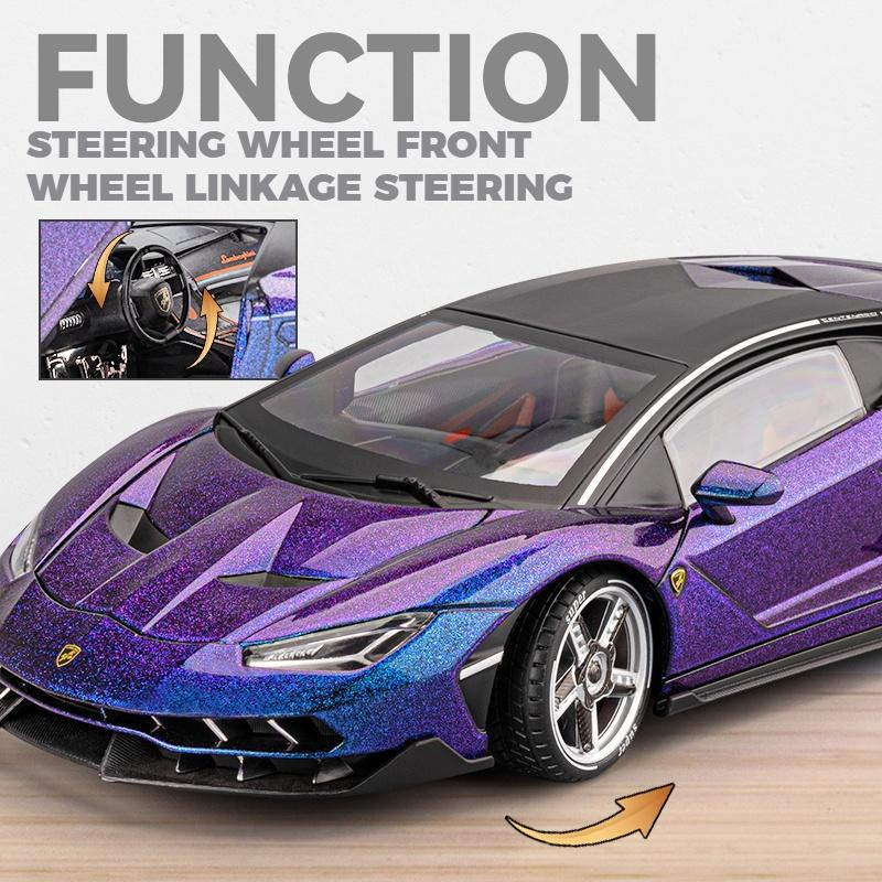 1/18 Lamborghini Scale Centenario LP770-4 Super Racing Car Alloy Metal Diecast Model High Simulation Sound & Light Gift for Boy