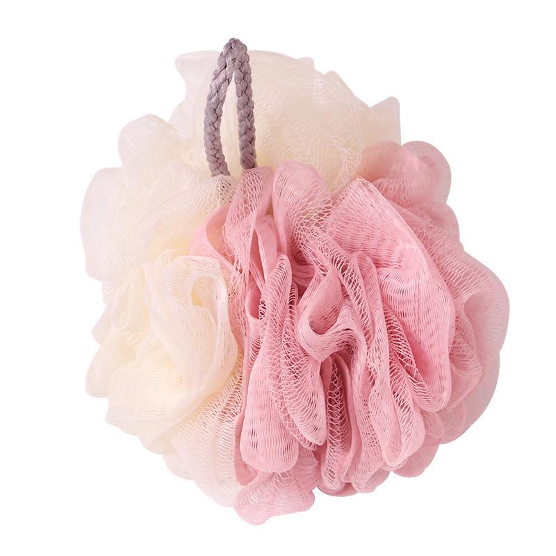 Two-Color Bath Loofah - Durable, Cute Shower Ball for Adults and Young Girls, Back Scrubber Bath Flower.