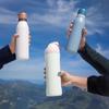 Outdoor-Sport-Trinkbecher mit großem Fassungsvermögen und Reinigungsfunktion - Macaron-Farbserie schmaler Mund Edelstahl-Isolierbecher