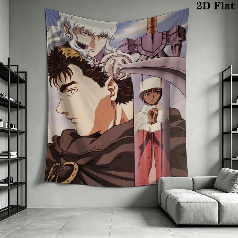 Tapisserie murale Berserk Accroche murale esthétique Couverture en tissu imprimé Tapisseries décoratives pour chambre à coucher salon Décoration intérieure