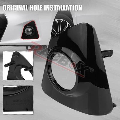 Car Front Left Right Fog Light Lamp Trim Cover Bezel Frame for Toyota Corolla S 2014 2015 2016 Parts Replacement Glossy Black