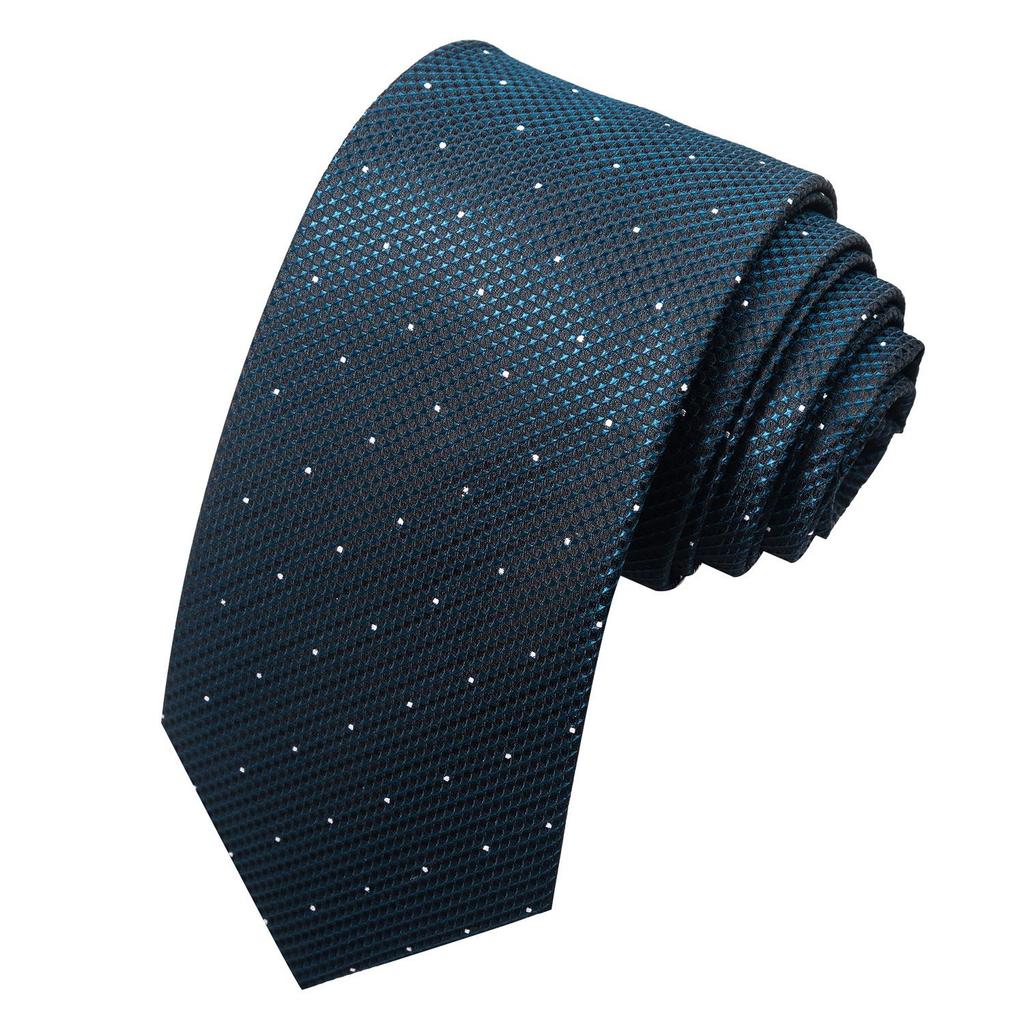 Spring/Summer Blue Series Men's Yarn-Dyed Jacquard Tie - British Style, Hand-Tied, Business Fashion
