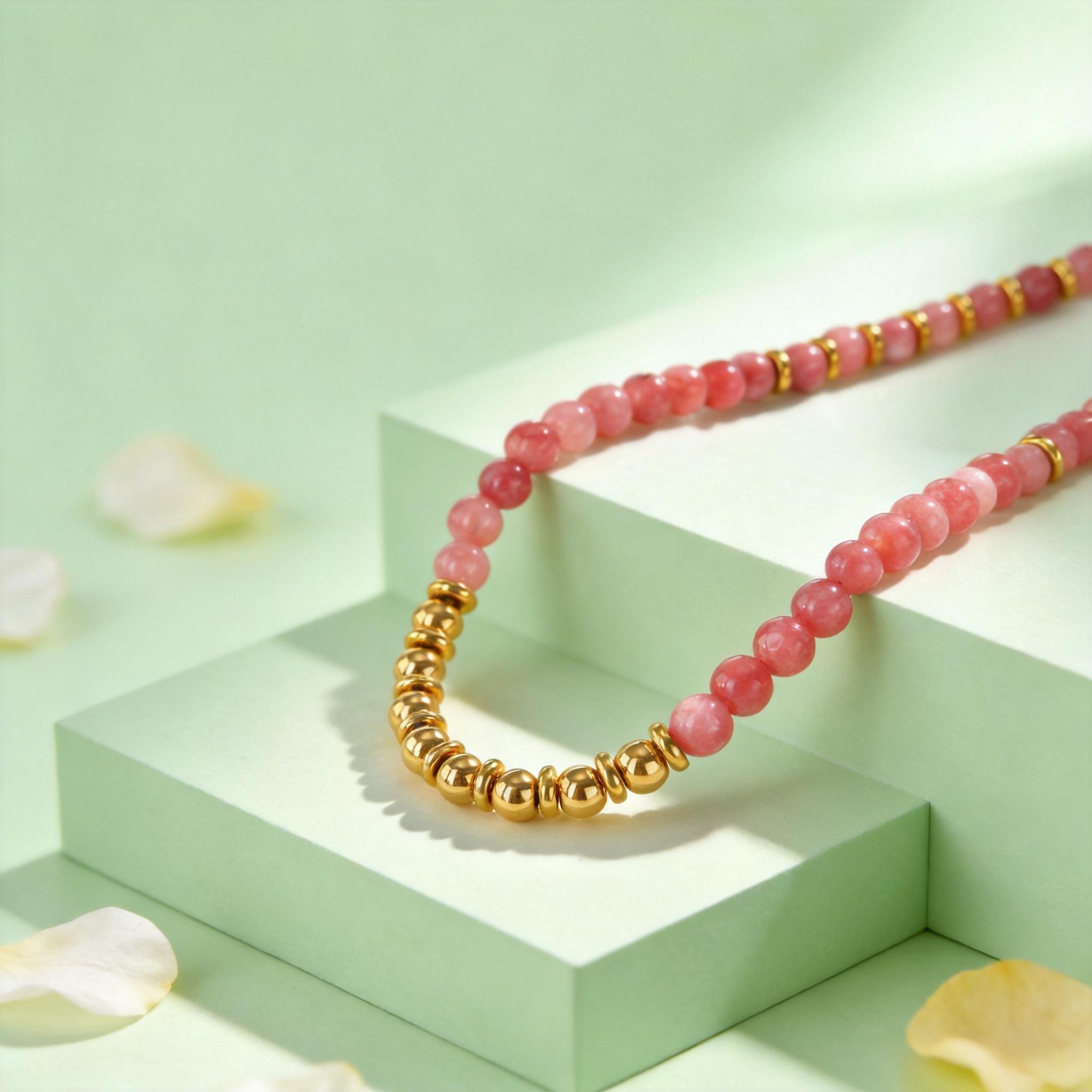 

Bohemian Colored Natural Stone Necklace,Women s Summer Beach Clavicle Bead Chain Choker Necklaces,Aesthetic Y2K Neck Jewelry