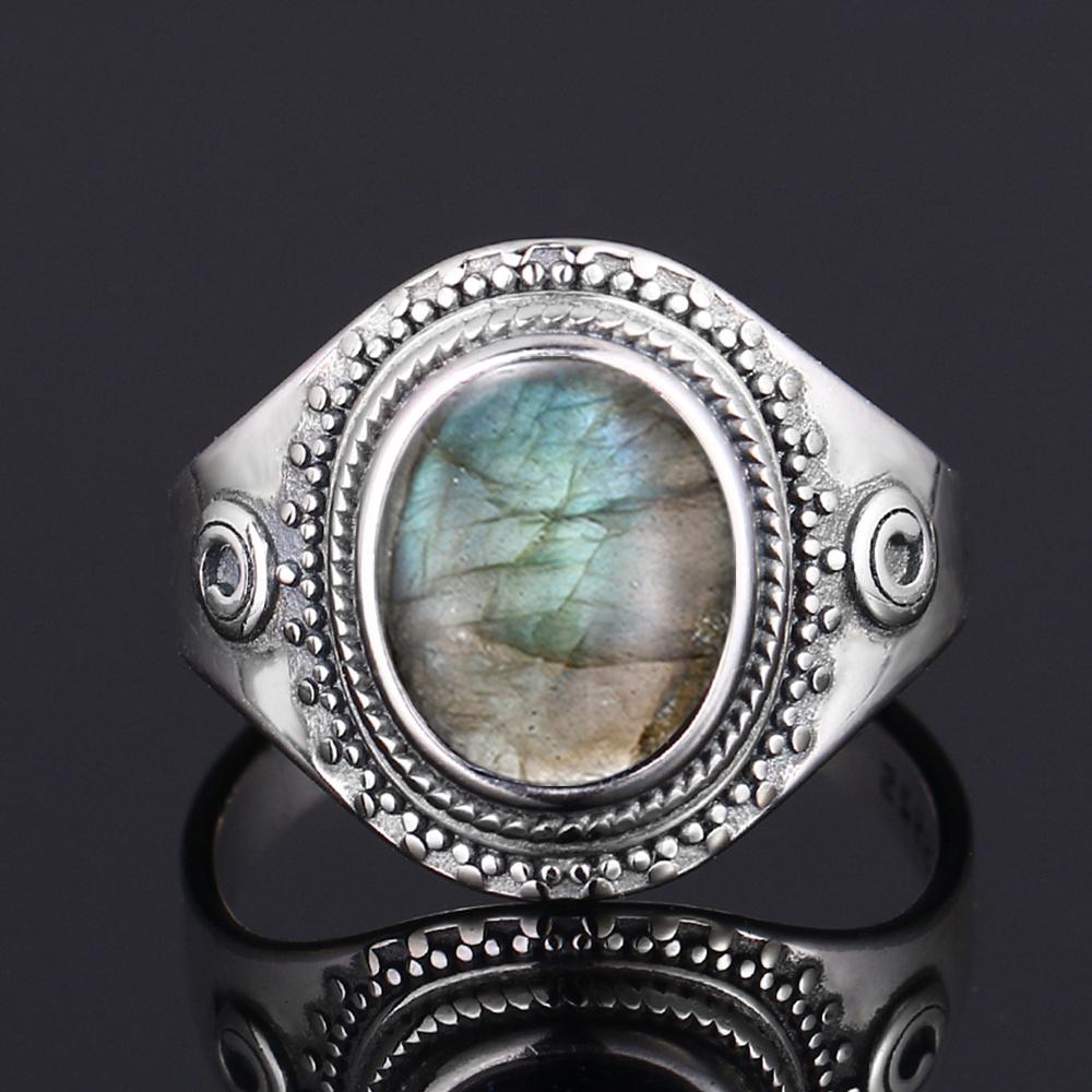 CopperRing Big Oval 8*10MM Natural Moonstone Turquoise Lapis Tiger Eye Rings for Women Gifts Fine Jewelry