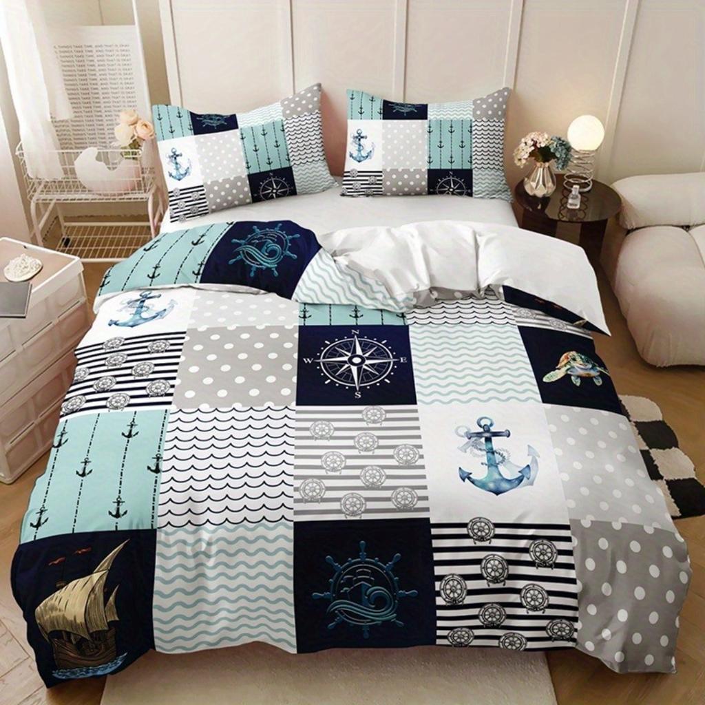 Comforter 3D Printed Anchor Bedding Set Anime Boys Girls Twin Queen Size With 1-2 Home Decor